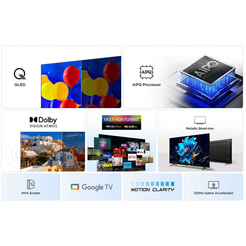 TCL P7K 50" QLED 4K TV 60Hz HDR 10+ Dolby Vision Atmos