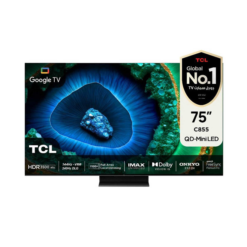 TCL C855 QD-Mini LED 4K 75" TV 3500nits Local dimming 2100+ 240Hz DLG FreeSync Premium Pro 144Hz