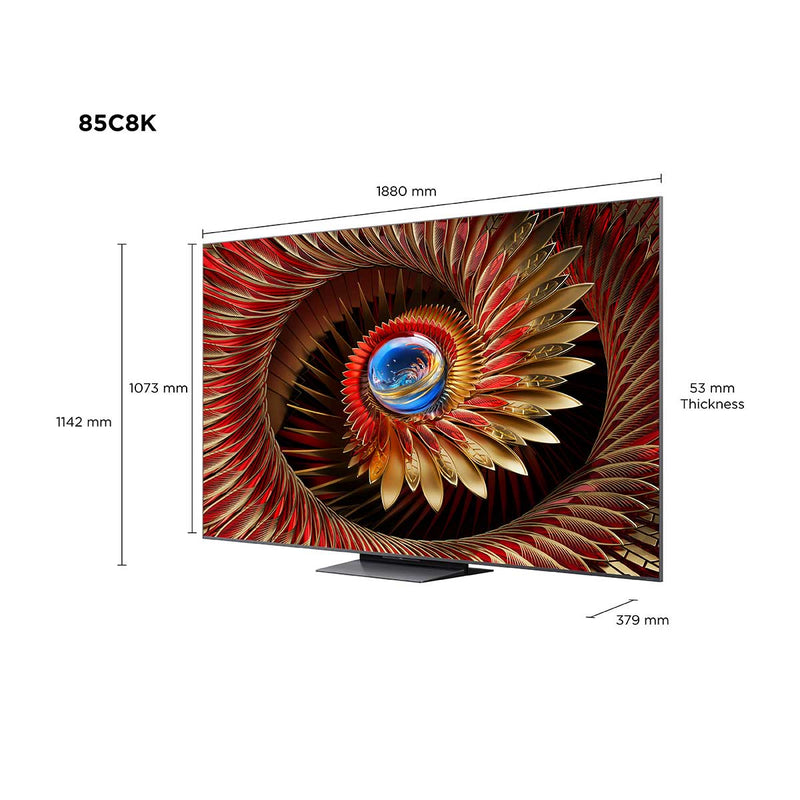 TCL C8K 85" Premium QD-Mini LED Up to 3840 Zones HDR 5000 nits 288Hz Game Accelerator