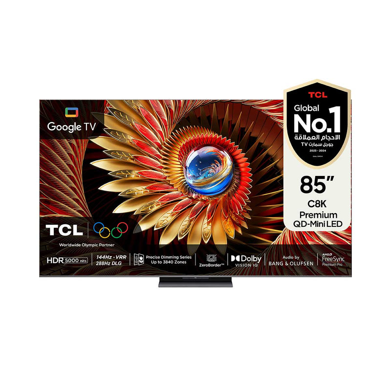 TCL C8K 85" Premium QD-Mini LED Up to 3840 Zones HDR 5000 nits 288Hz Game Accelerator