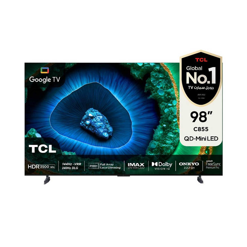 TCL C855 QD-Mini LED 4K 98" TV 3500nits Local dimming 2100+ 240Hz DLG FreeSync Premium Pro 144Hz