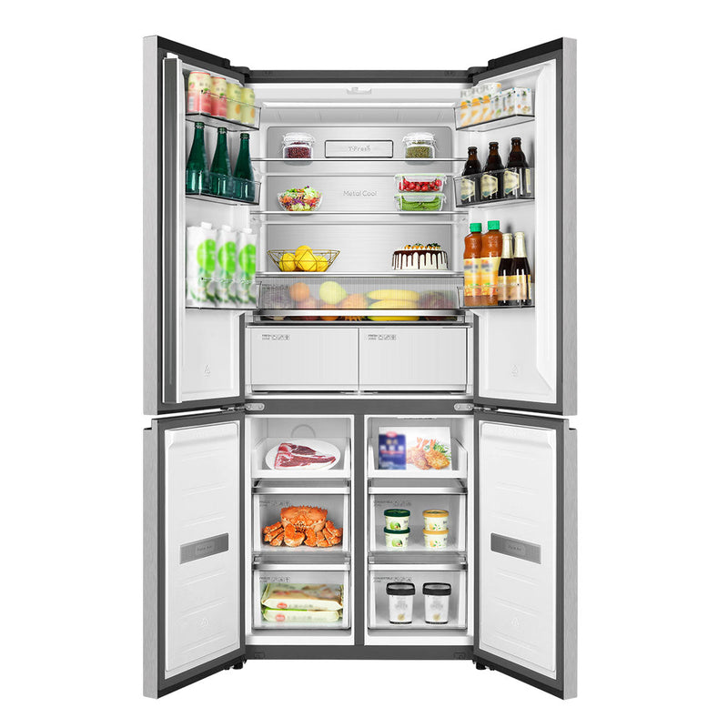TCL C810CDSS Four Doors Twin Eco Inverter ثلاجة اربع ابواب 26 قدم انفيرتر بخاخ ستيل فاتح - TCL
