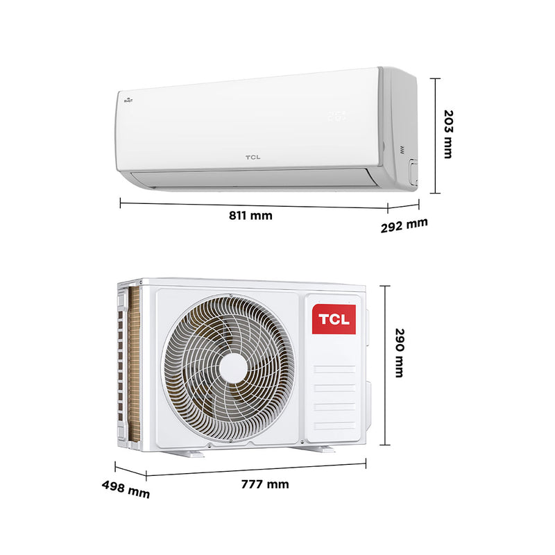TCL TAC-12CHSA/XE Xtreme سبلت جداري 1 طن, حار بارد, ضاغط استوائي, تحكم عن طريق التطبيق - TCL