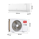 TCL TAC-18CHSA/TPB BreezeIN T3 1.5 ton ربط ذكي انفيرتر 6 مراحل تحكم وتحويل تلقائي Inverter سبلت - TCL