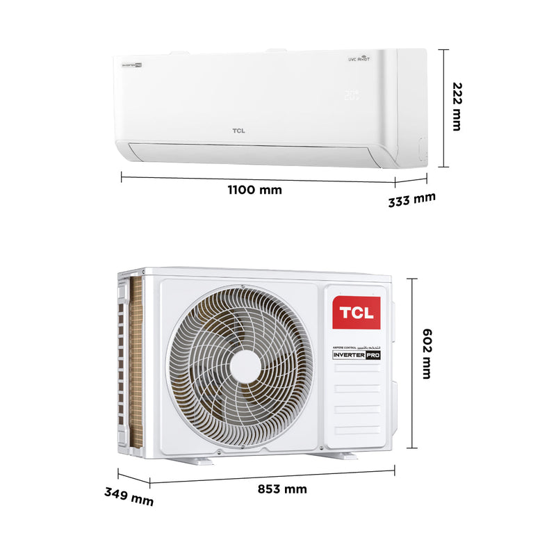 TCL TAC-18CHSA/TPB BreezeIN T3 1.5 ton ربط ذكي انفيرتر 6 مراحل تحكم وتحويل تلقائي Inverter سبلت - TCL