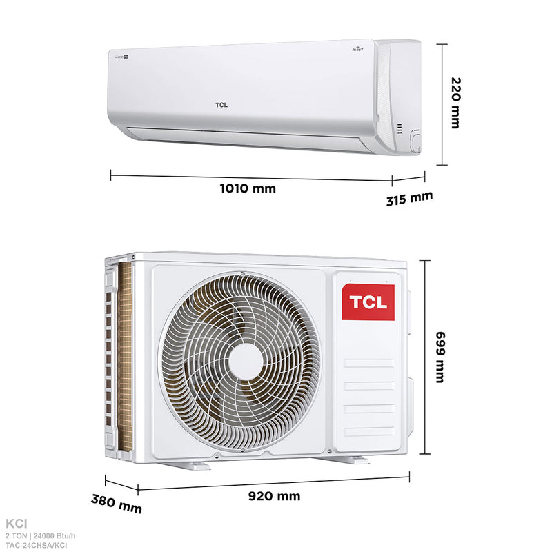 TCL TAC-24CHSA/KCI ربط ذكي انفيرتر تحكم بالامبير Inverter جداري 2 طن - TCL