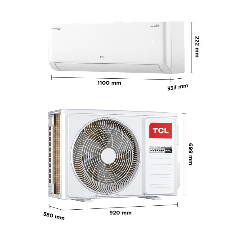 TCL TAC-24CHSA/TPB BreezeIN T3 2 ton ربط ذكي انفيرتر 6 مراحل تحكم وتحويل تلقائي Inverter سبلت - TCL