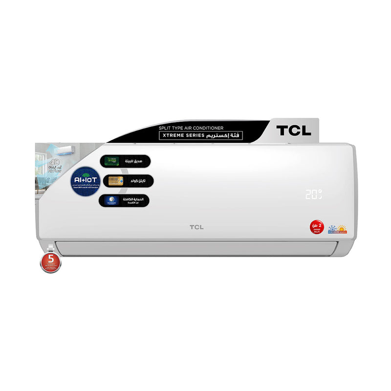 TCL TAC-24CHSA/XE Xtreme سبلت جداري 2 طن, حار بارد, ضاغط استوائي, تحكم عن طريق التطبيق - TCL