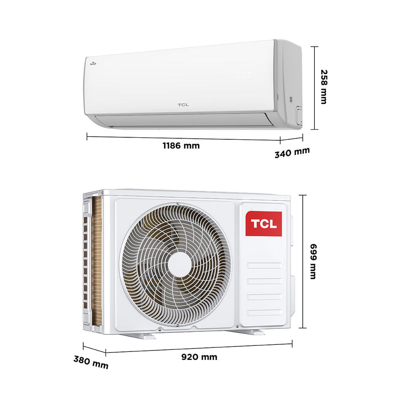 TCL TAC-24CHSA/XE Xtreme سبلت جداري 2 طن, حار بارد, ضاغط استوائي, تحكم عن طريق التطبيق - TCL