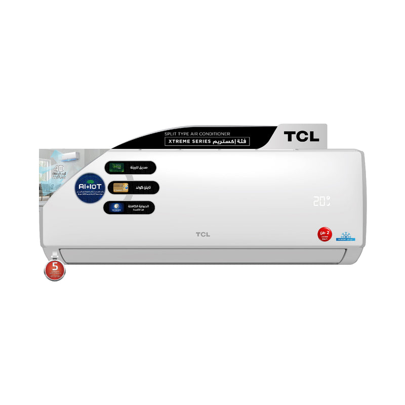 TCL TAC-24CSA/XT Xtreme سبلت جداري 2 طن, بارد فقط, ضاغط استوائي, تحكم عن طريق التطبيق - TCL