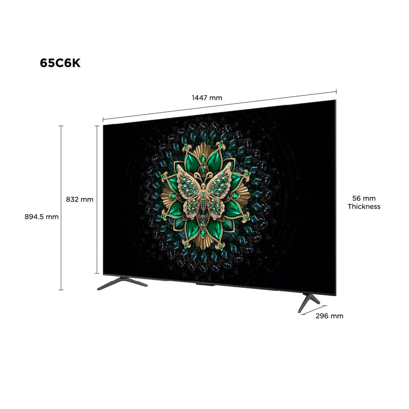 TCL C6K 65" QD-Mini LED 4K Up to 512* Zones 288Hz Game Accelerator HDR 1000 nits - TCL